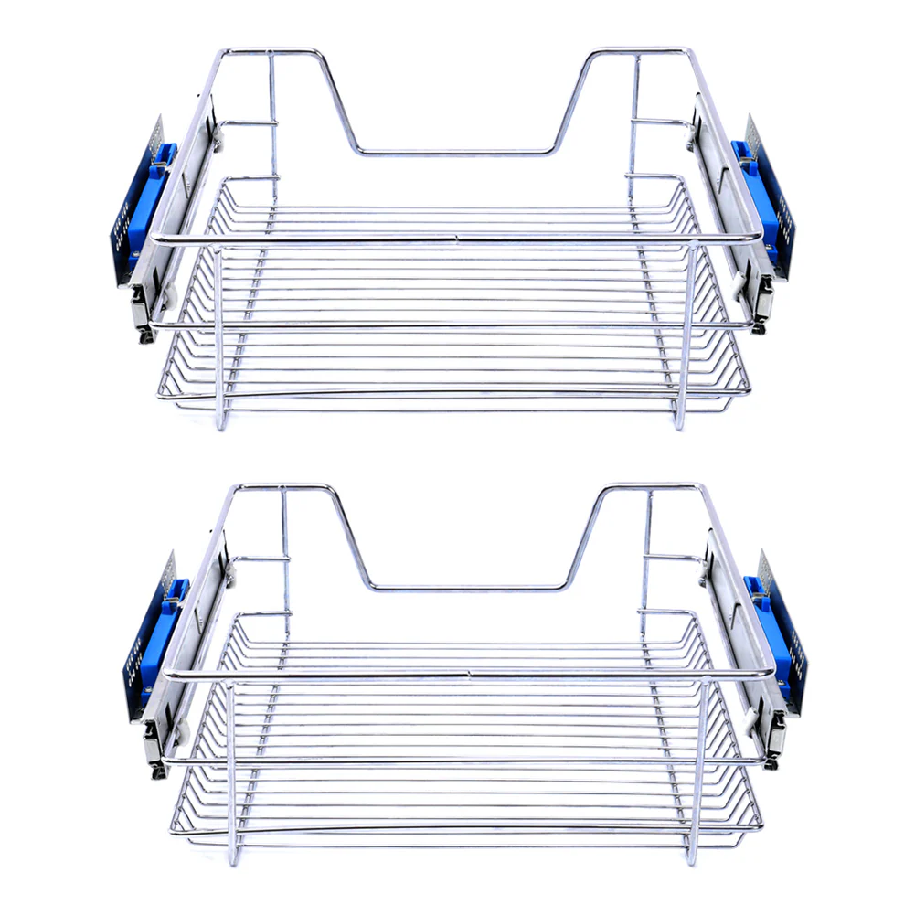 Lifeideas Stainless Steel Sliding Kitchen Drawer Baskets - Image 3