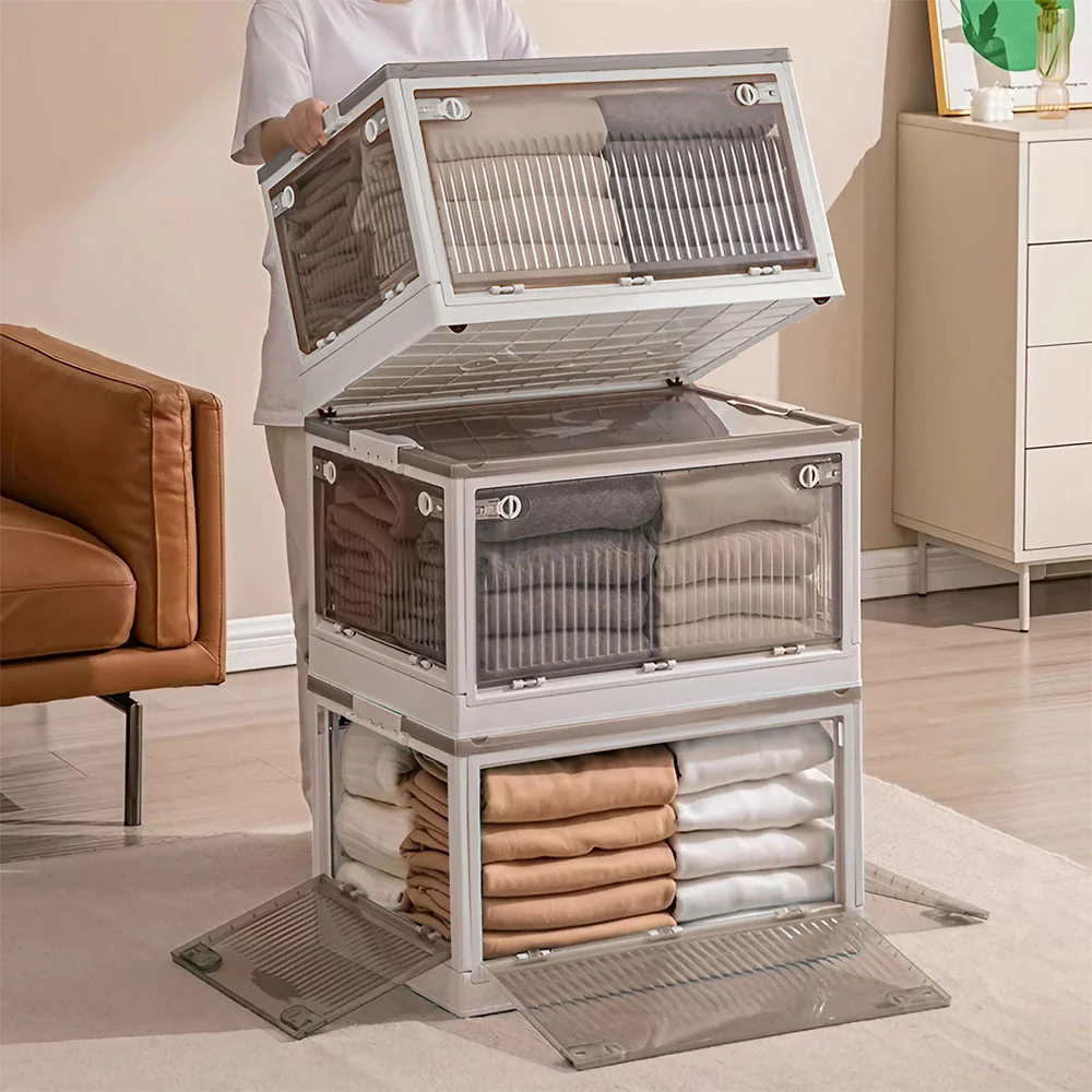 Lifeideas Transparent Folding Storage Box with Wheels - Image 3