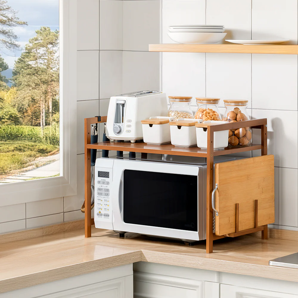 Lifeideas Wooden Spice Rack Organizer with Hooks