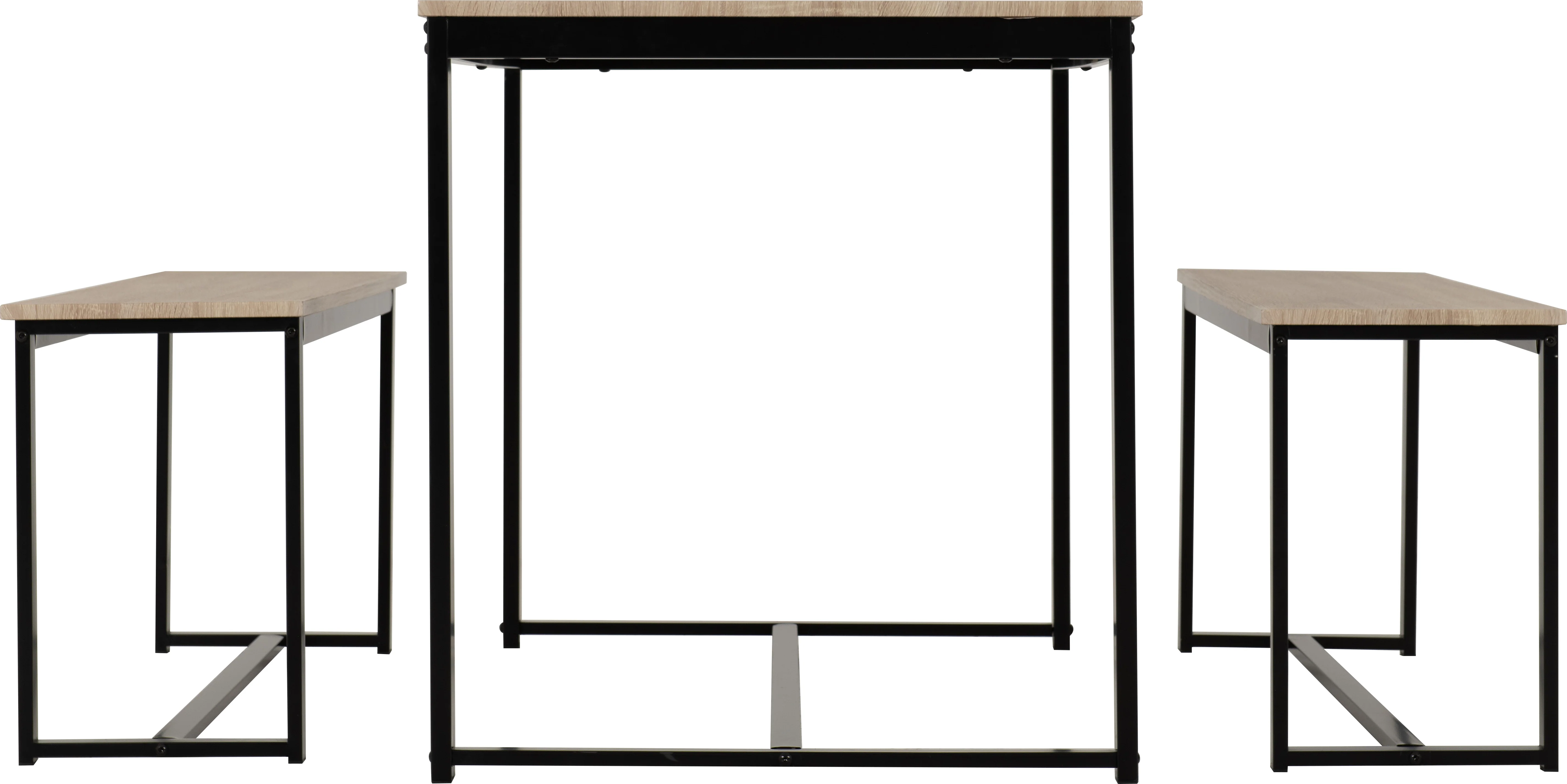 LINCOLN 1+2 DINING BENCH SET - SONOMA OAK EFFECT/BLACK - Image 4
