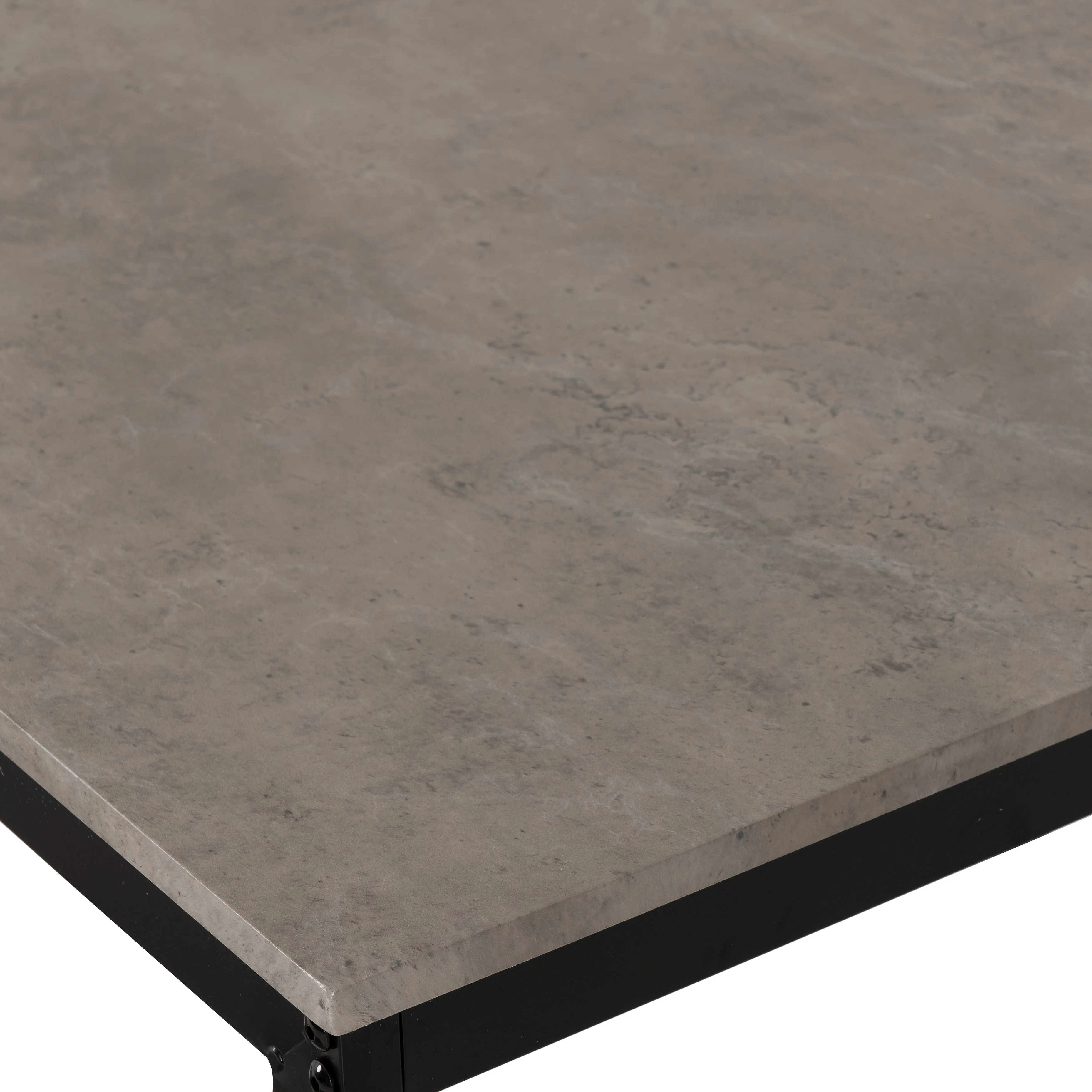 LINCOLN 1+2 DINING BENCH SET - STONE EFFECT/BLACK - Image 5