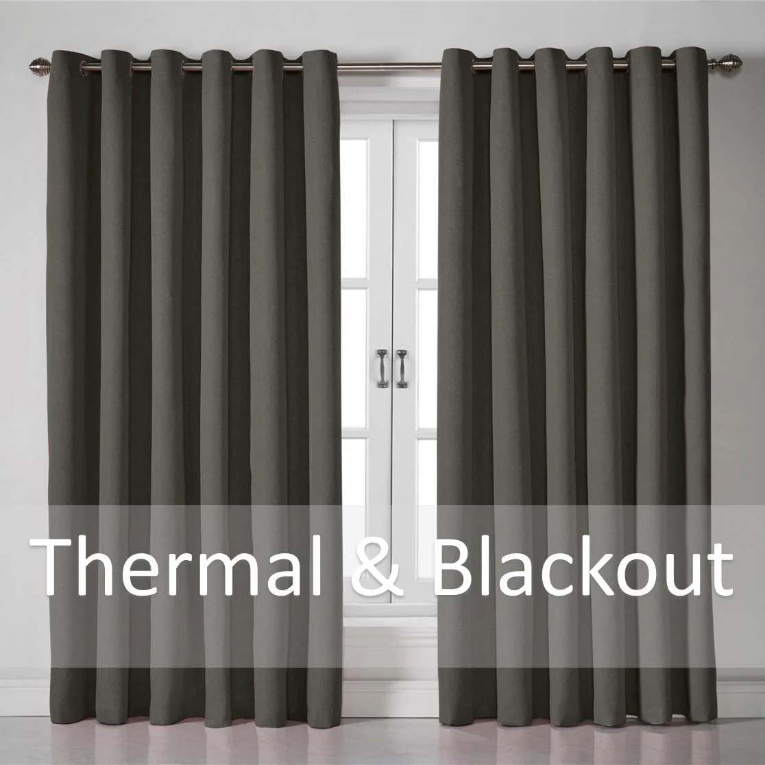 Linen Look Ring Top Blackout Curtains - Image 2