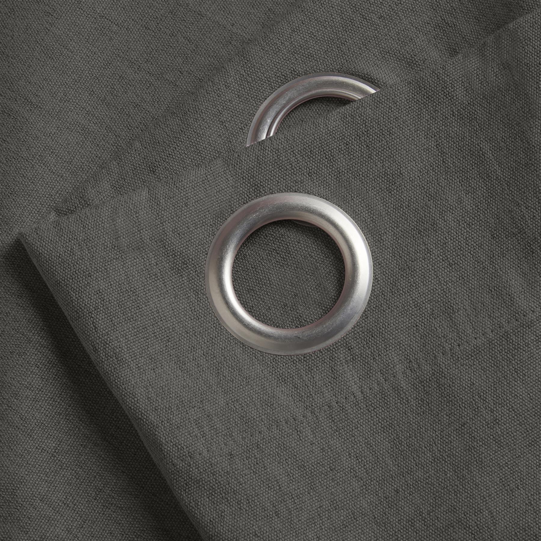 Linen Look Ring Top Blackout Curtains - Image 3