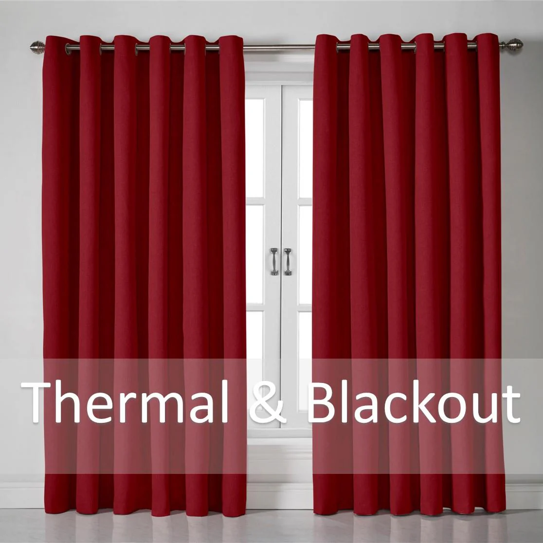 Linen Look Ring Top Blackout Curtains - Image 2