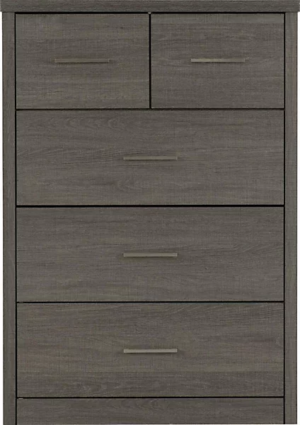 LISBON 3+2 DRAWER CHEST - BLACK WOOD GRAIN - Image 3