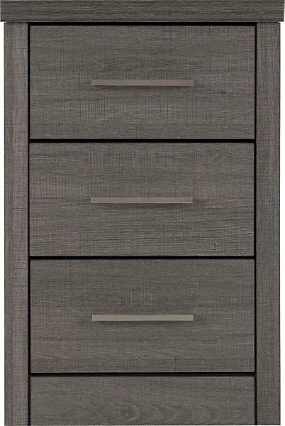 LISBON 3 DRAWER BEDSIDE - BLACK WOOD GRAIN - Image 2