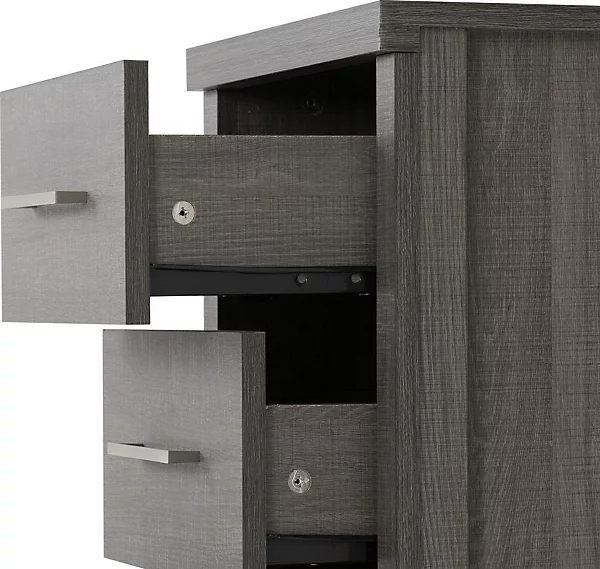 LISBON 3 DRAWER BEDSIDE - BLACK WOOD GRAIN - Image 4