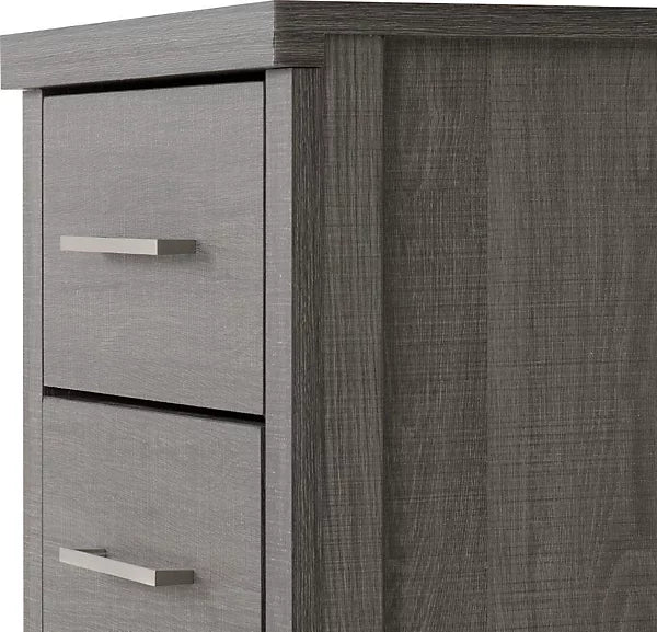 LISBON 3 DRAWER BEDSIDE - BLACK WOOD GRAIN - Image 5