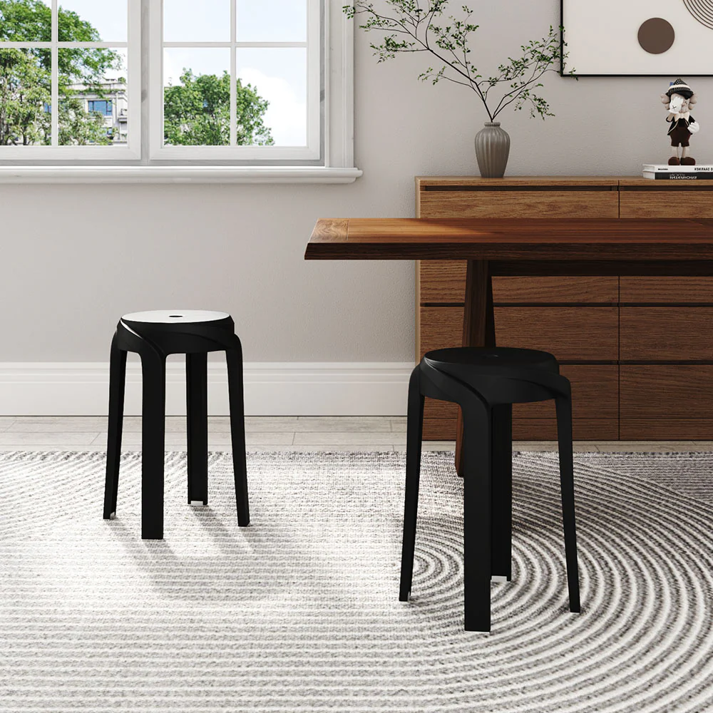Livingandhome 10 Pack Stackable Plastic Round Stools