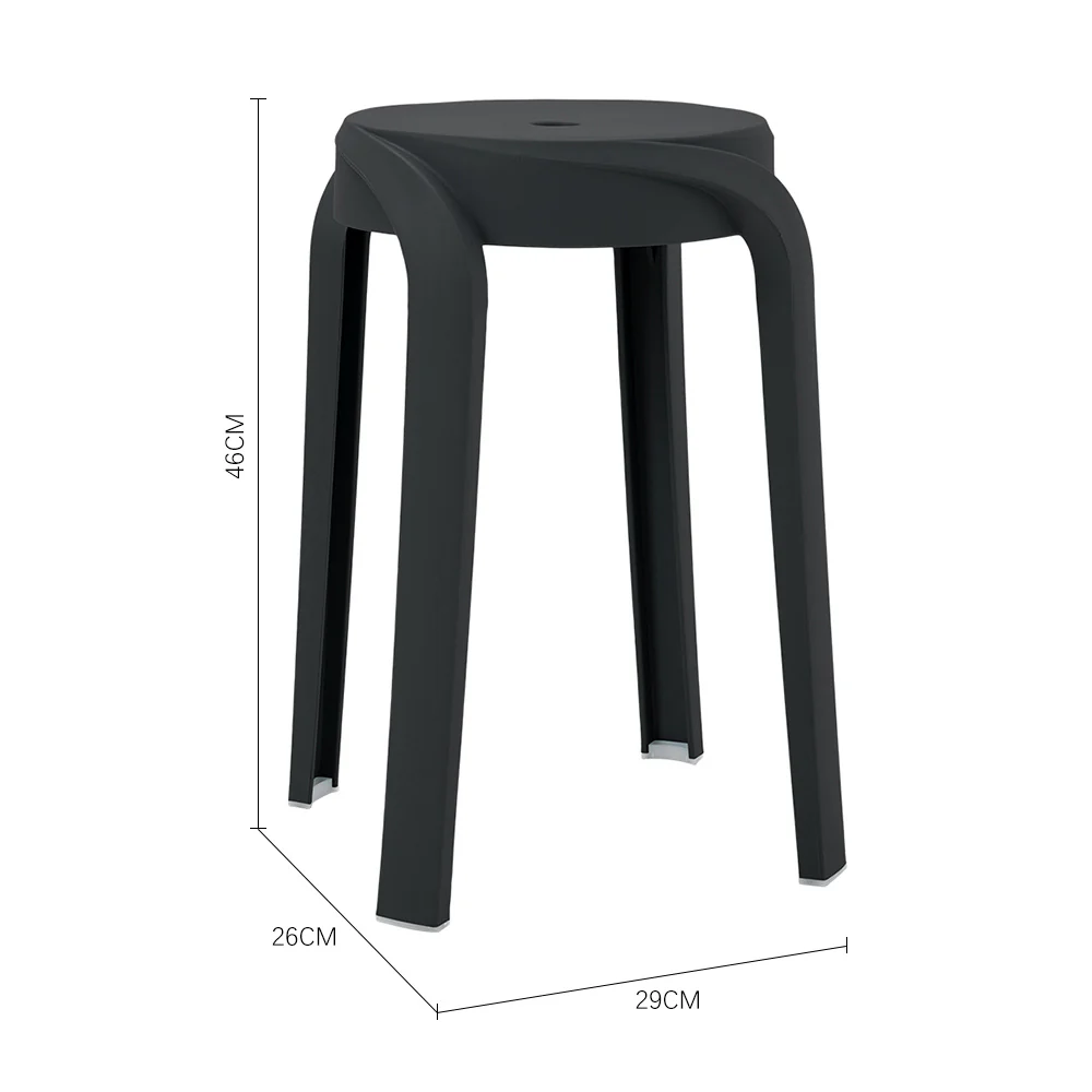 Livingandhome 10 Pack Stackable Plastic Round Stools - Image 3