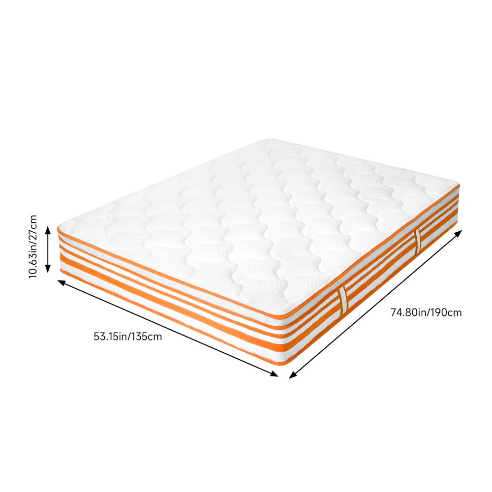 Livingandhome 11Inch Double Mattress Wavy Foam Pocket Spring Hybrid Mattress - Image 8