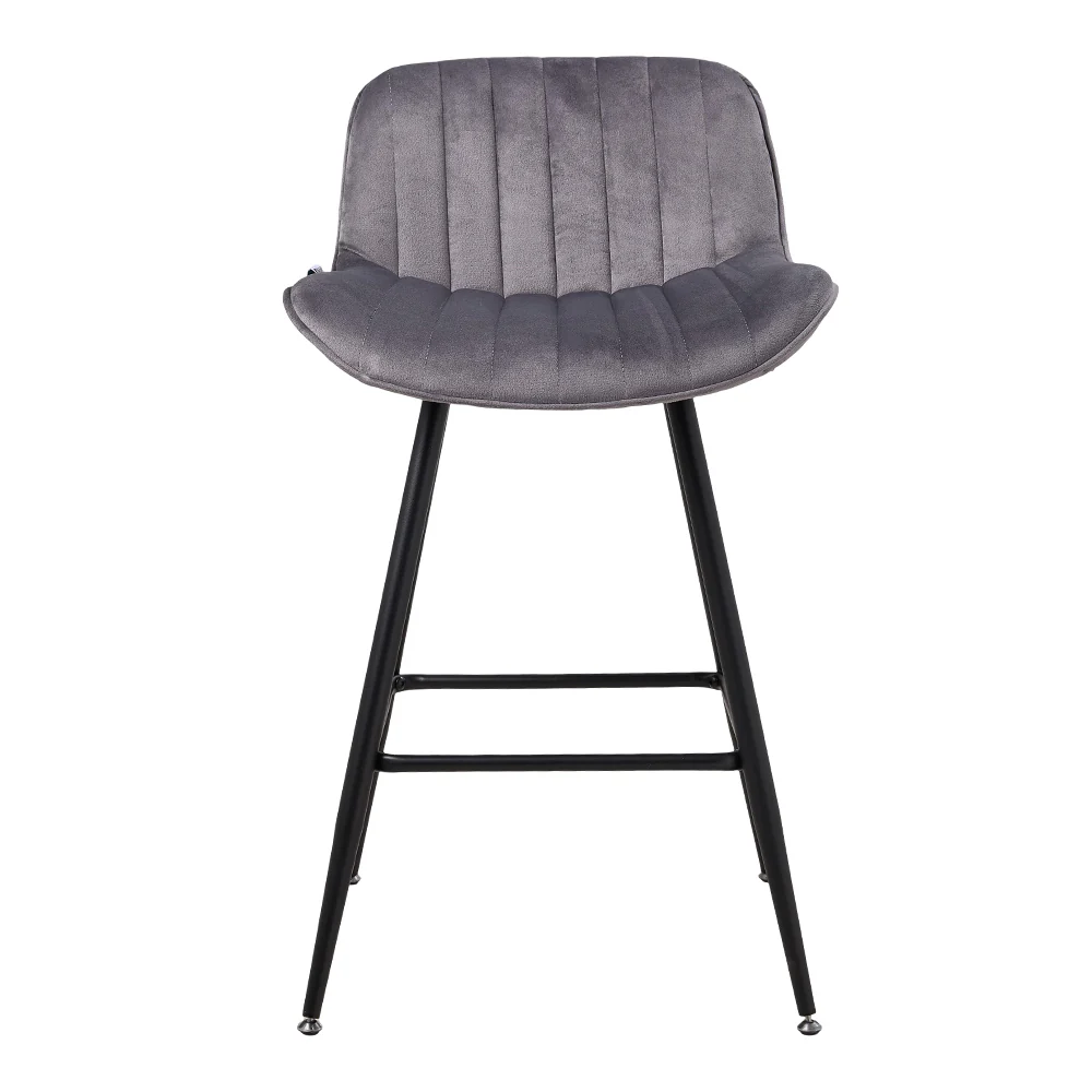 Livingandhome 2PCS Flannel Upholstered Bar Stools - Image 3