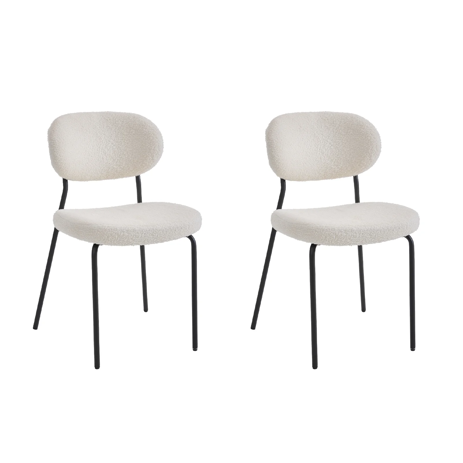 Livingandhome 2Pcs Upholstered Dining Chair with Metal Frame - Image 2