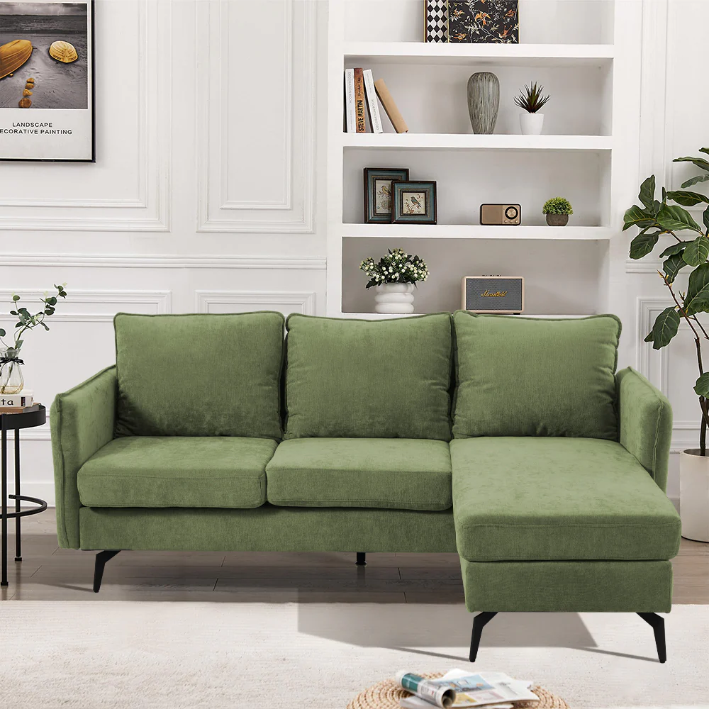 LivingandHome 3-Seater Upholstered Corner Sectional Sofa