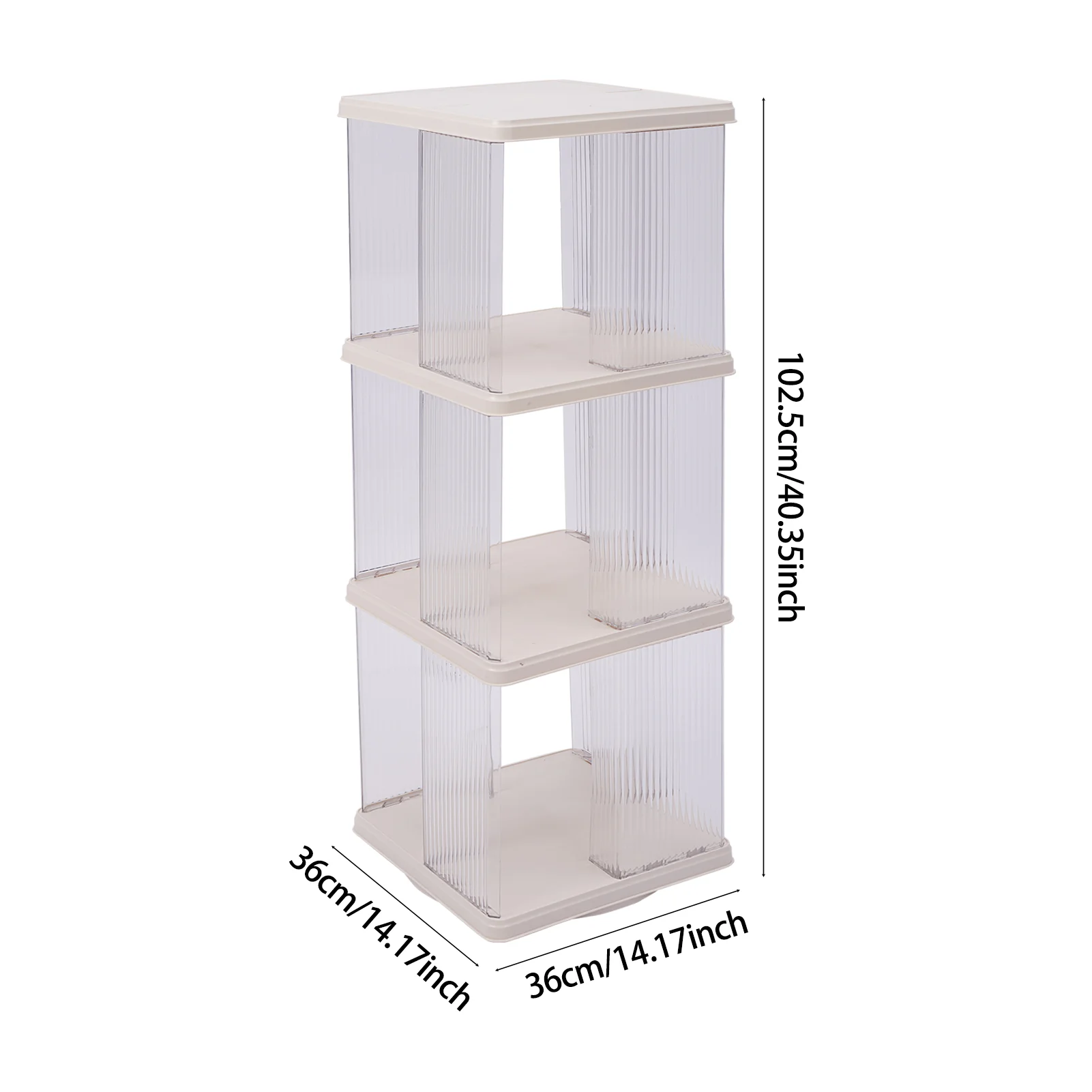 Livingandhome 3-Tier Rotating Plastic Bookshelf - Image 2