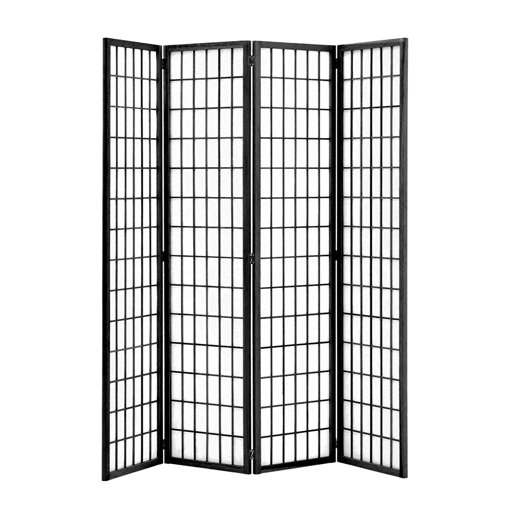 Livingandhome 4-Panel Wooden Folding Room Divider - Image 3