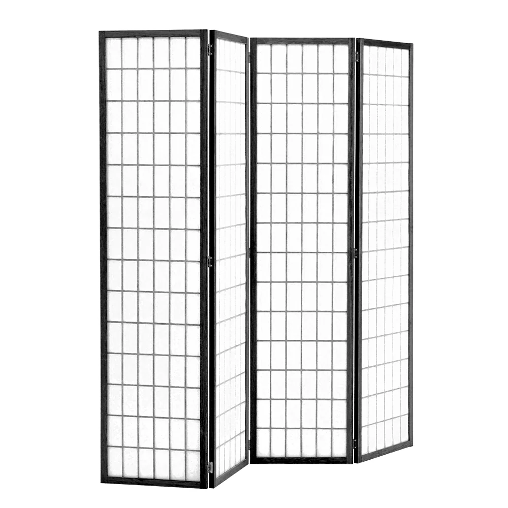 Livingandhome 4-Panel Wooden Folding Room Divider - Image 4