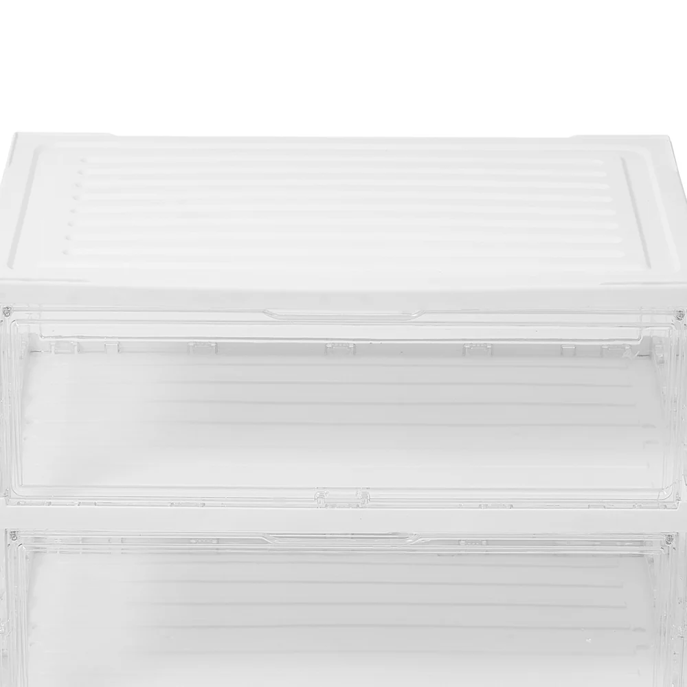 Livingandhome 4-Tier Foldable Storage Box with Magnetic Doors - Image 5