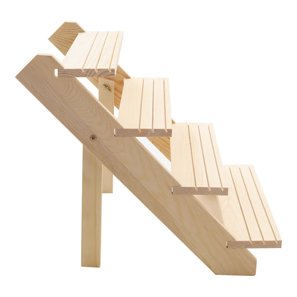 Livingandhome 4 Tier Solid Wood Display Rack - Image 4