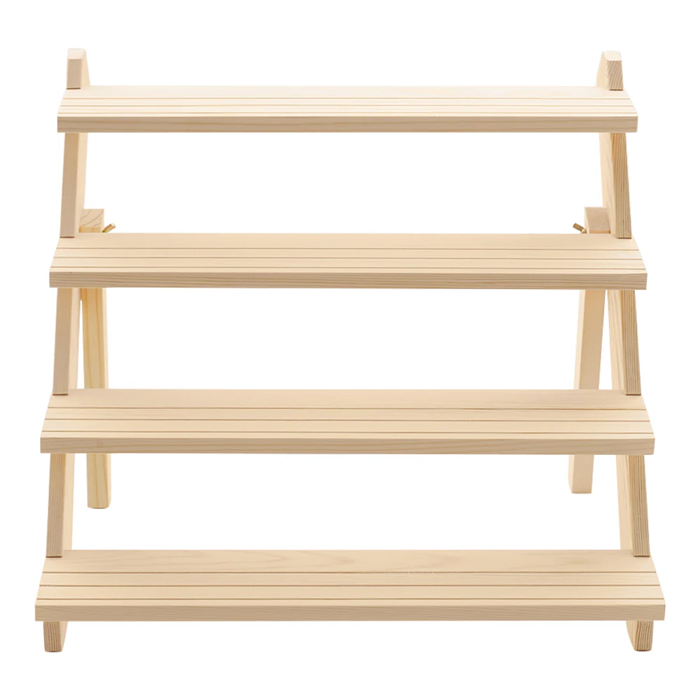 Livingandhome 4 Tier Solid Wood Display Rack - Image 7