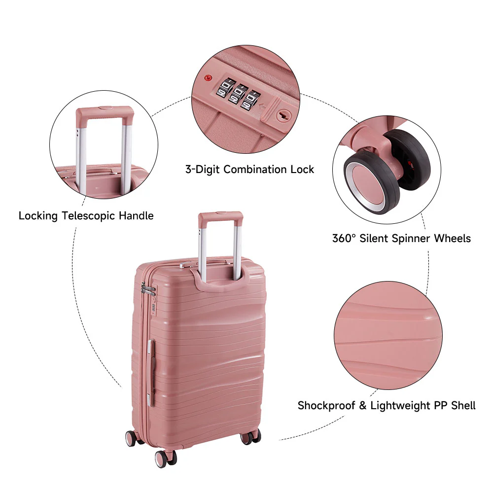 Livingandhome 4PCS Lockable Travel Suitcase Set - Image 8