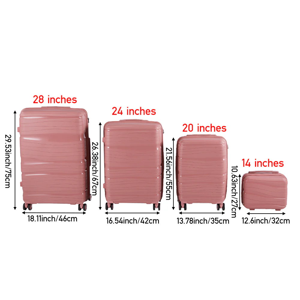 Livingandhome 4PCS Lockable Travel Suitcase Set - Image 9