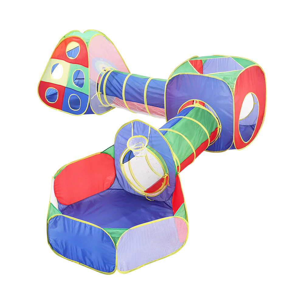 Livingandhome 5-in-1 Kids Play Tent Set Pop Up Ball Pit with Tunnel Toddlers Playhouse - Image 5