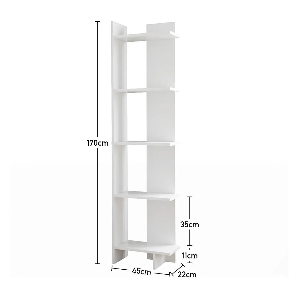Livingandhome 5-Tier Corner Bookshelf Shelf Unit - Image 3