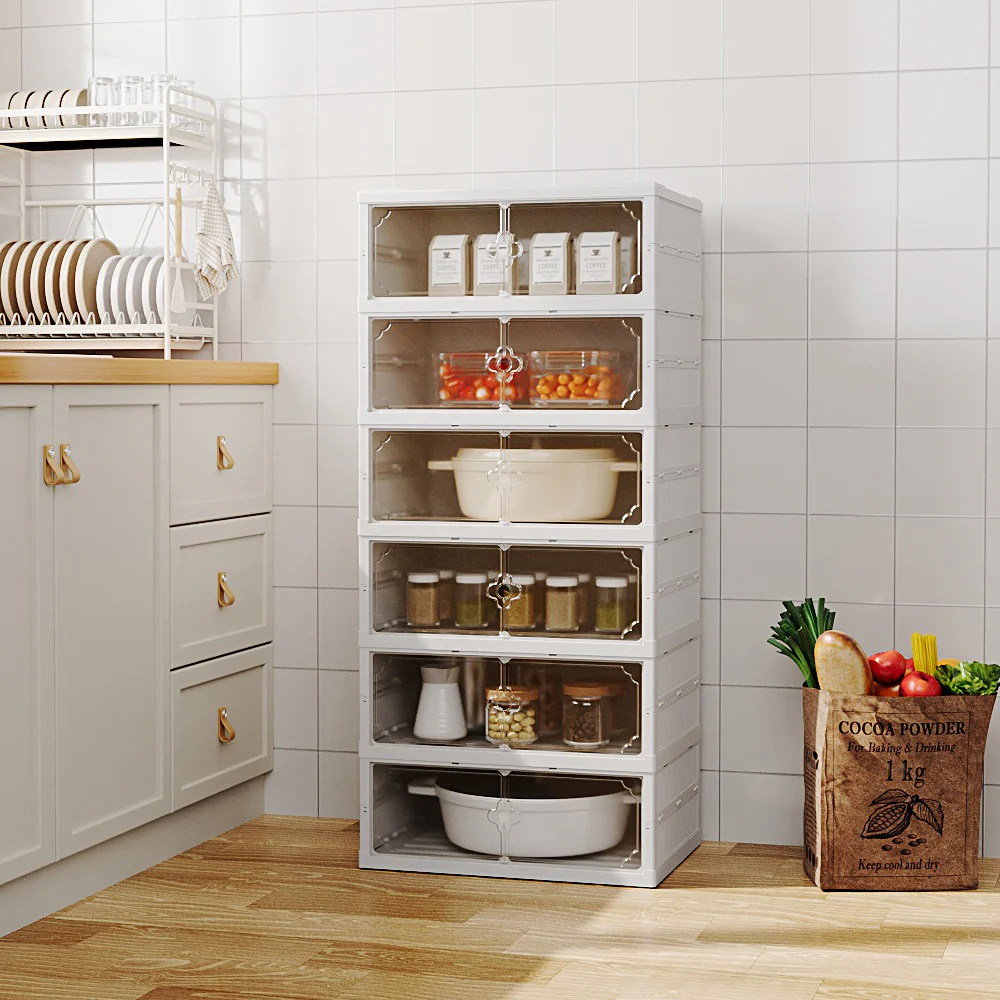 Livingandhome 6-Tier Foldable Plastic Storage Rack - Image 2