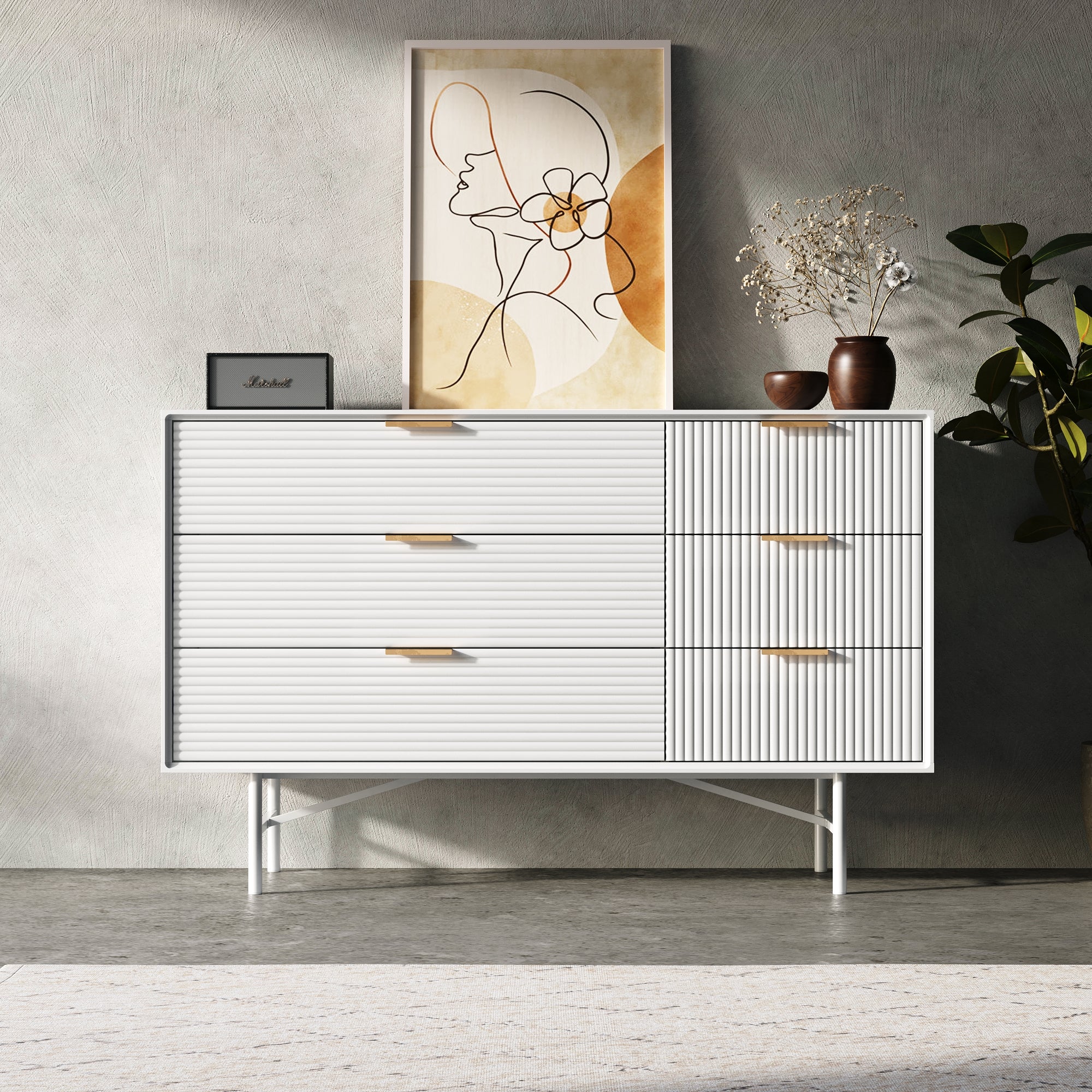 Livingandhome 6 Drawer Chest Of Drawers Storage - Image 2