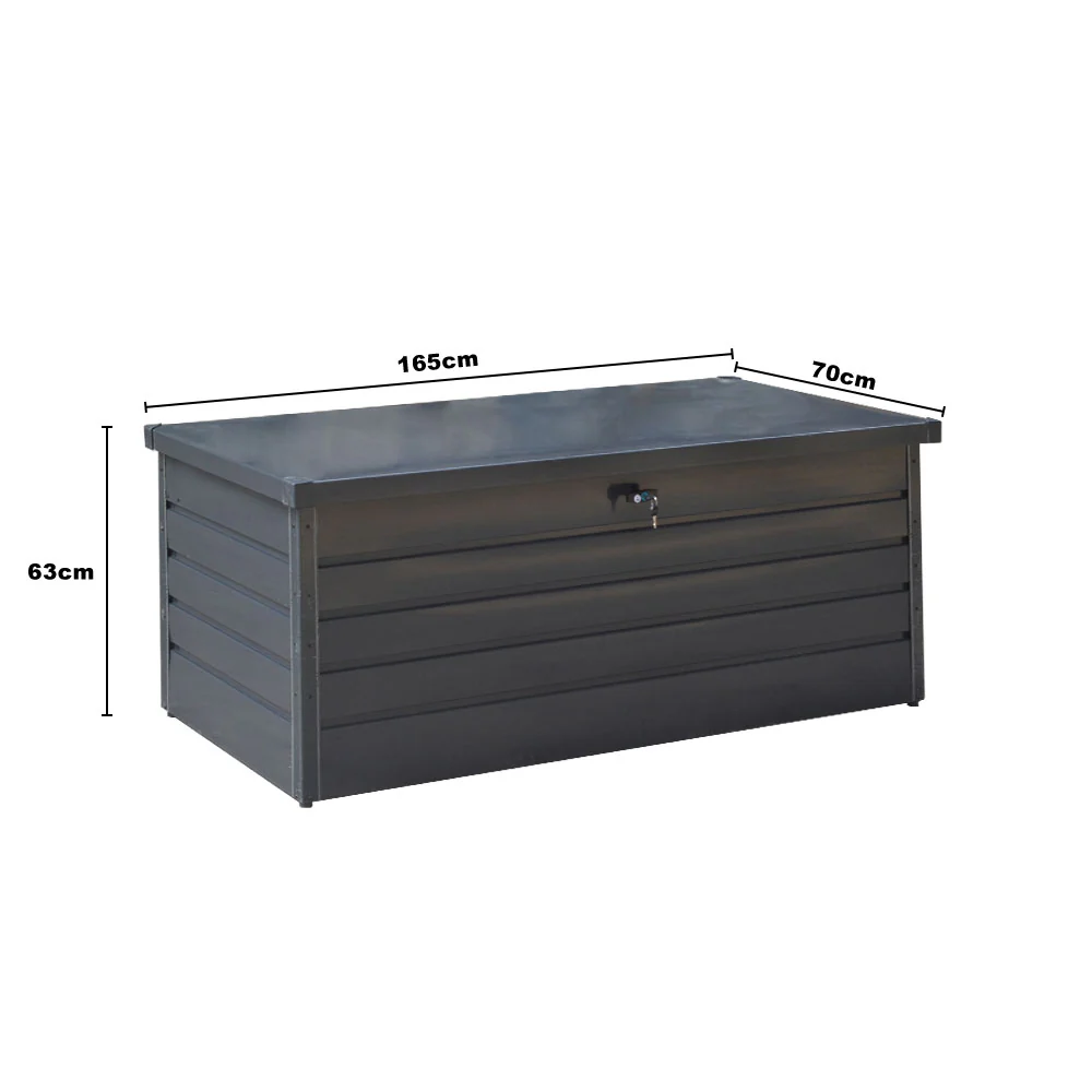Livingandhome 600L Metal Outdoor Garden Storage Box Lockable - Image 3