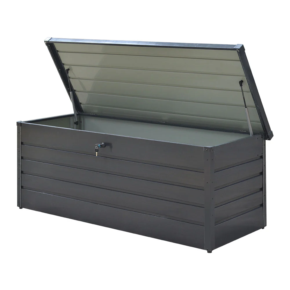 Livingandhome 600L Metal Outdoor Garden Storage Box Lockable - Image 5