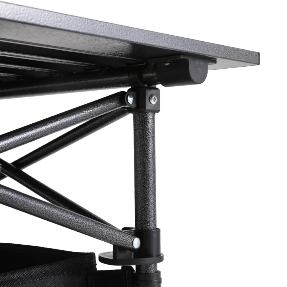 Livingandhome Aluminum Roll-Top Foldable Camp Table with Mesh Shelf - Image 5