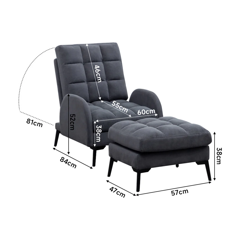 Livingandhome Armchair and Ottoman Recliner Set - Image 4