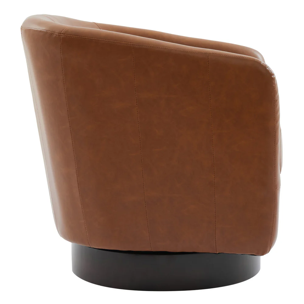 Livingandhome Brown Modern Swivel Single Armchair - Image 5