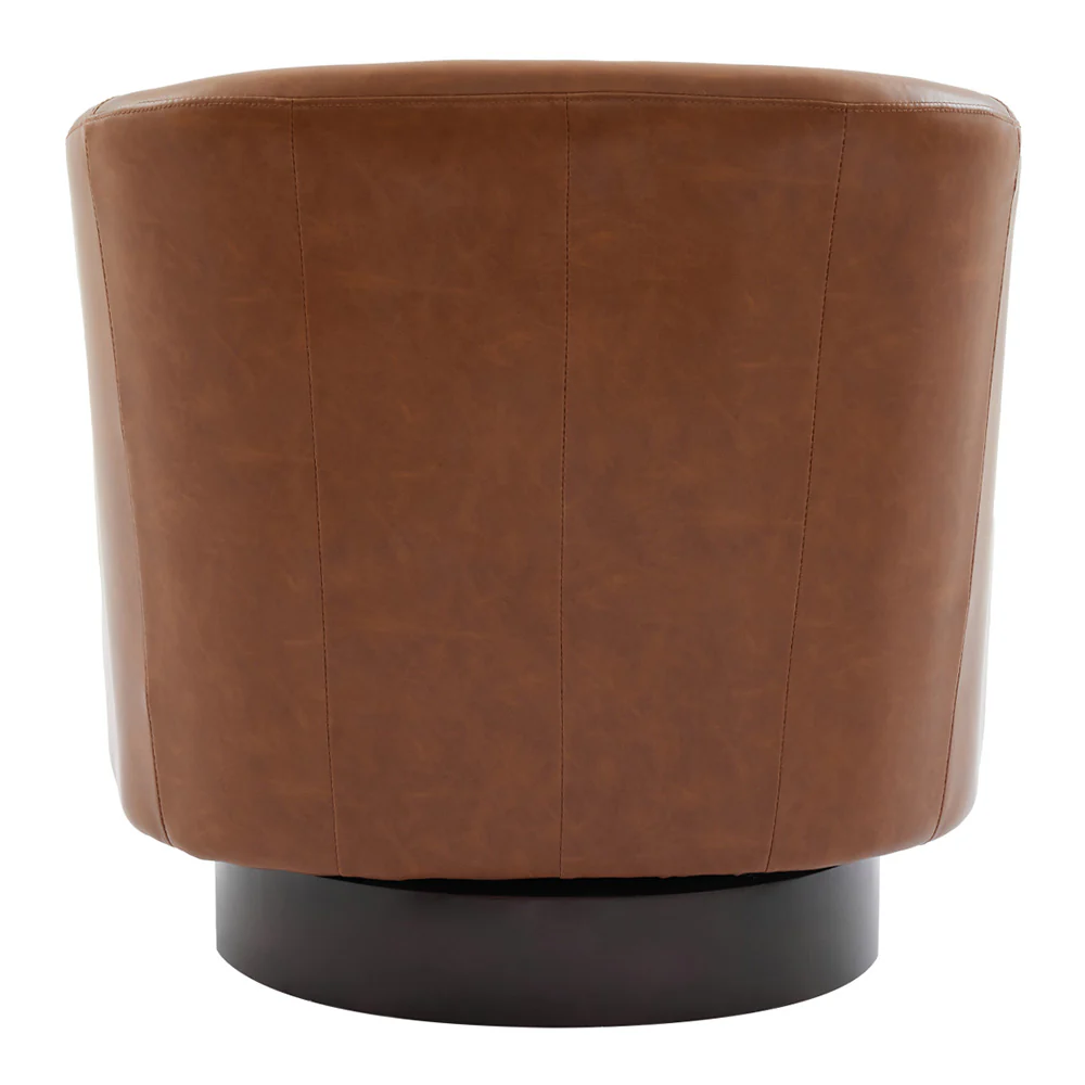 Livingandhome Brown Modern Swivel Single Armchair - Image 6