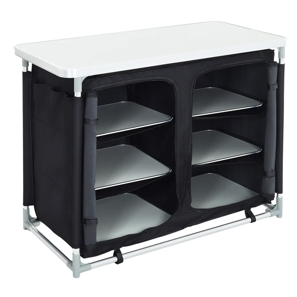 Livingandhome Camping Kitchen Table Portable Cabinet Kitchen Storage - Image 4