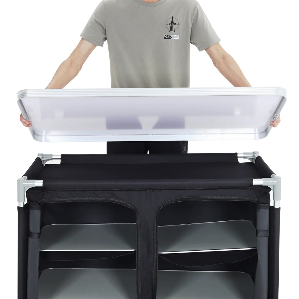 Livingandhome Camping Kitchen Table Portable Cabinet Kitchen Storage - Image 5
