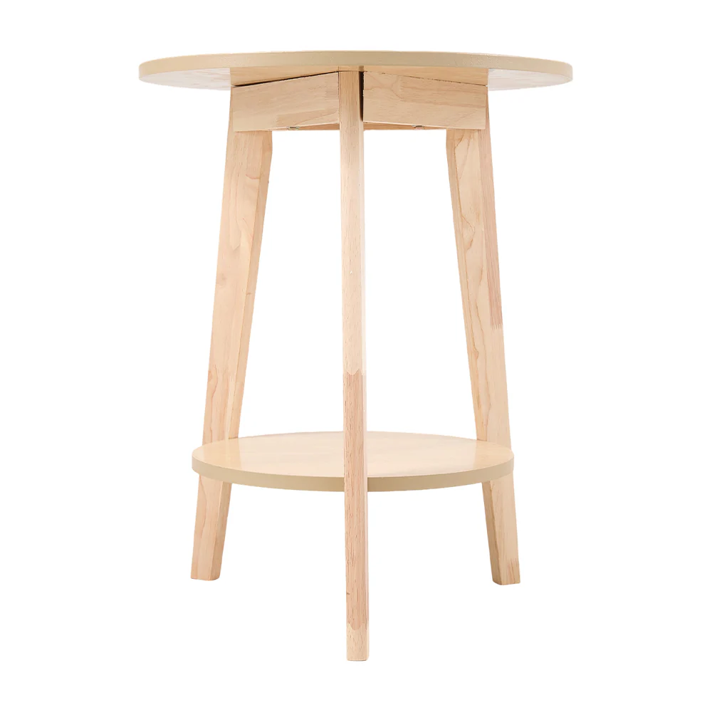 Livingandhome Compact Round Wooden Side Table - Image 4