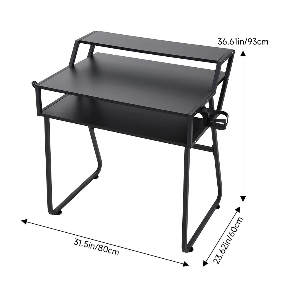 Livingandhome Computer Gaming Table with Headphone Hook - Image 3