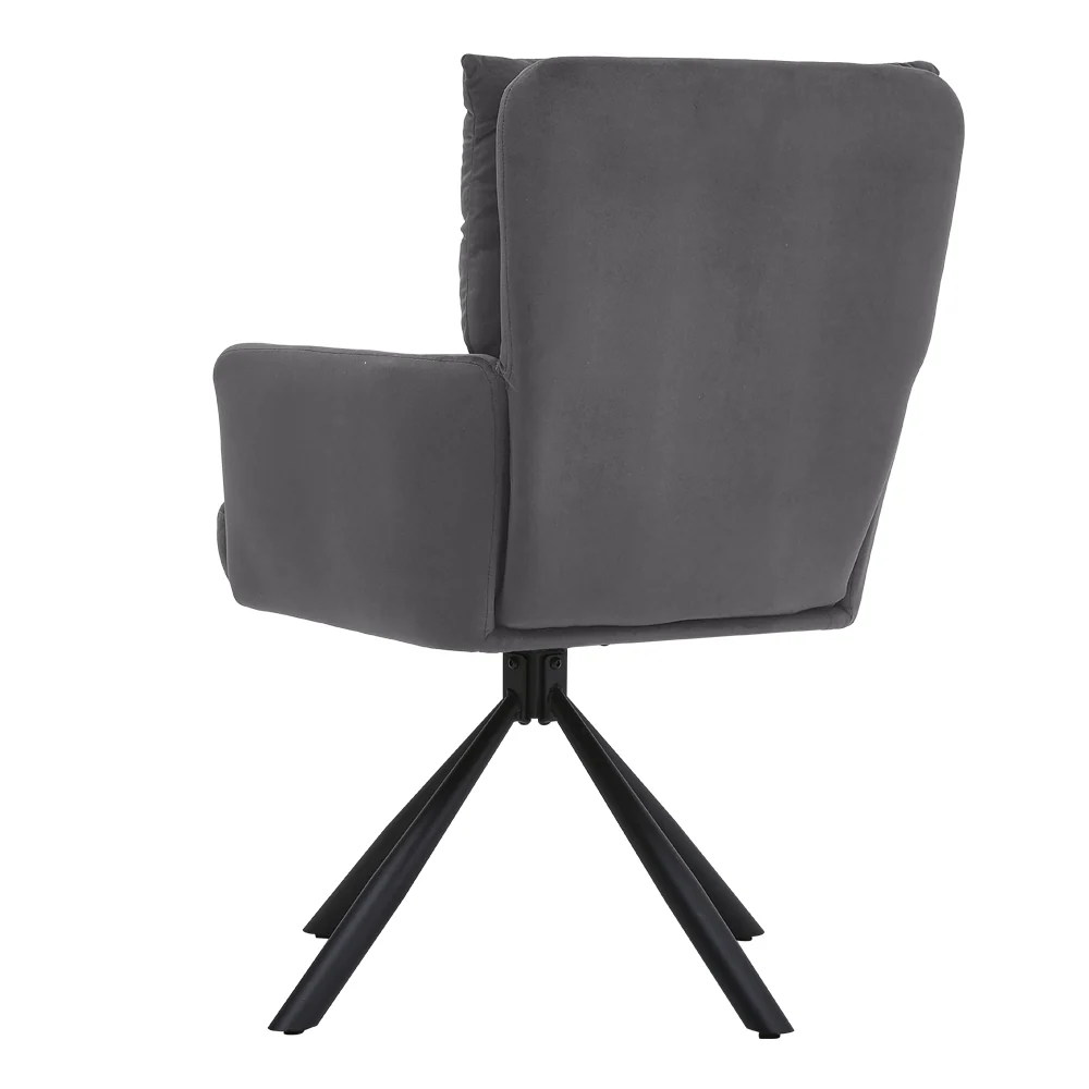 Livingandhome Contemporary Swivel Armchair with Metal Legs - Image 5