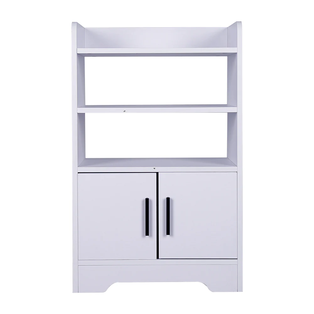 Livingandhome Contemporary Wooden Sideboard Cabinet with Open Storage - Image 3