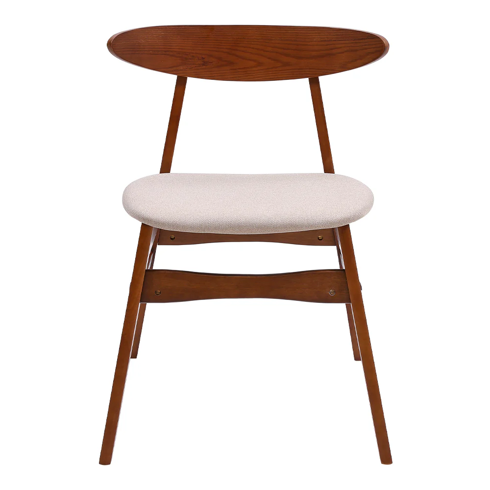 Livingandhome Cushioned Linen Chair with Wooden Frame - Image 3