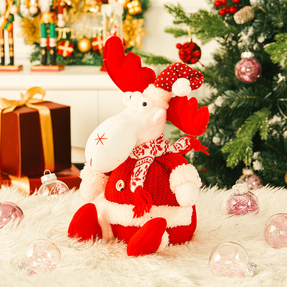 Livingandhome Cute Xmas Reindeer Plush Stuffed Christmas Toy for Children - Image 2