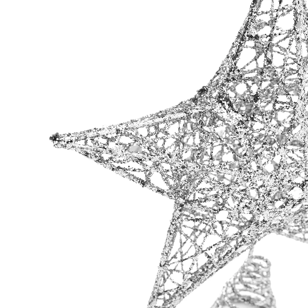 Livingandhome Decorative Star Sequins Christmas Tree Topper with LED Lights - Image 4
