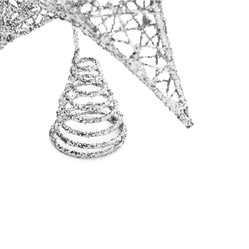 Livingandhome Decorative Star Sequins Christmas Tree Topper with LED Lights - Image 5