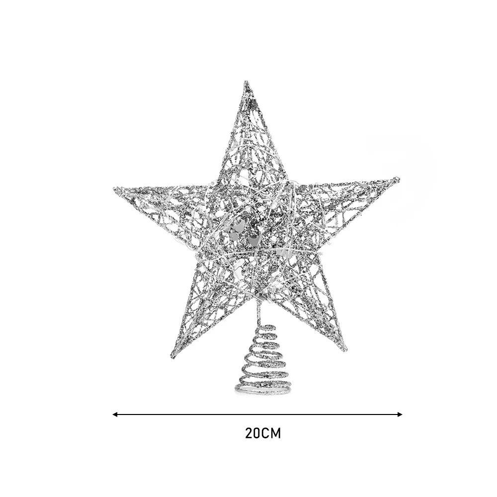 Livingandhome Decorative Star Sequins Christmas Tree Topper with LED Lights - Image 6