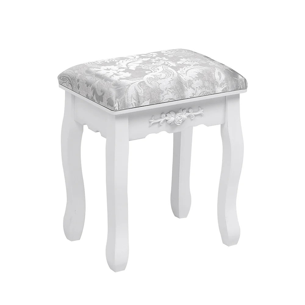 Livingandhome Dressing Table Set with Oval Mirror and Storage - Image 5