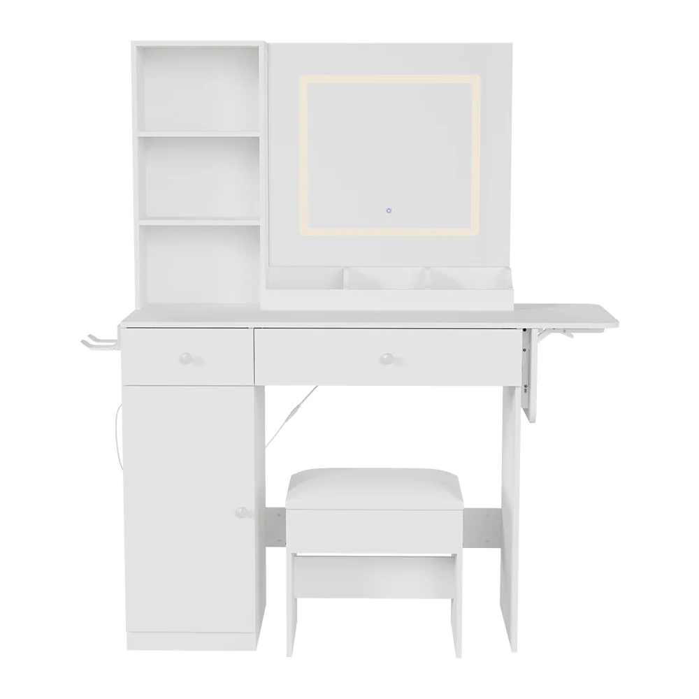 Livingandhome Dressing Table with LED Illuminated Mirror - Image 2