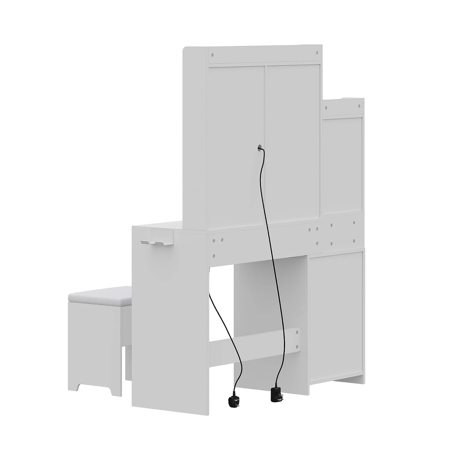 Livingandhome Dressing Table with LED Lights and Stool - Image 4